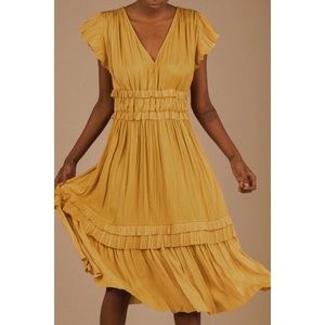 NWT Current Air Marigold Ruffle Midi Dress